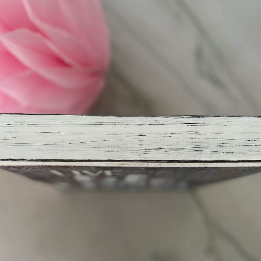 Wall/shelf art Live Life In Full Bloom wood frame art purple tones - Picture 2 of 4